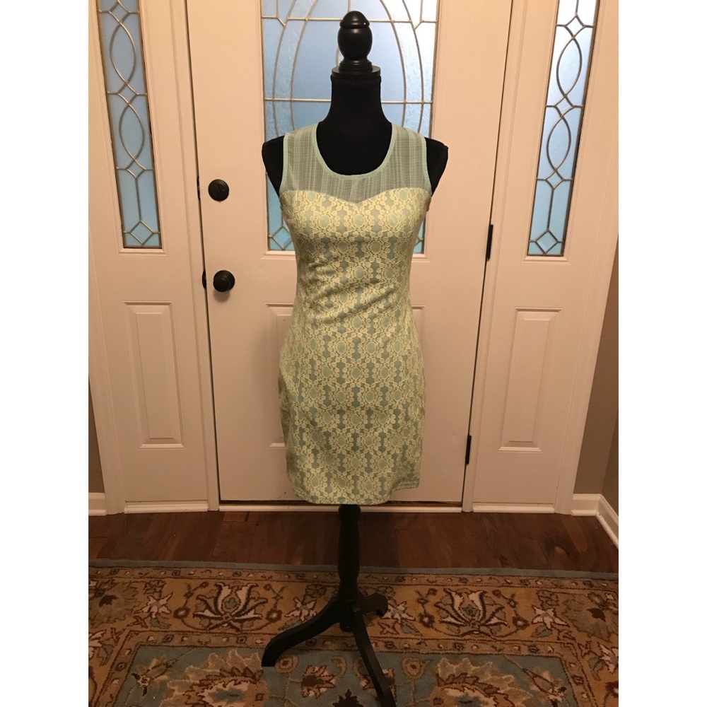 Mint Green Brocade Dress